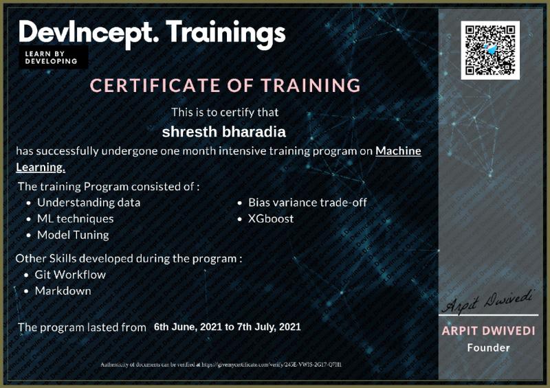 Machine learing Training Program